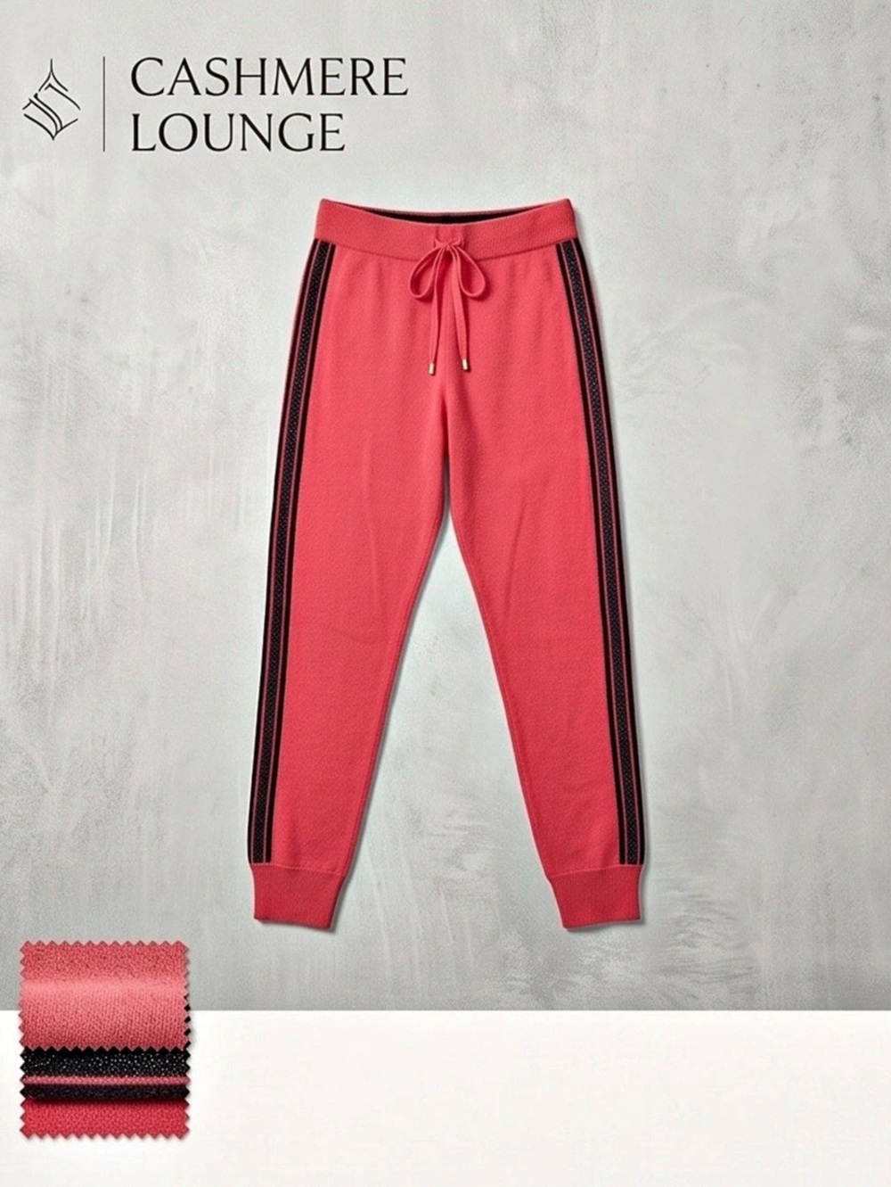 Juicy couture Cashmere Lounge Pink & Black Track Joggers NWT